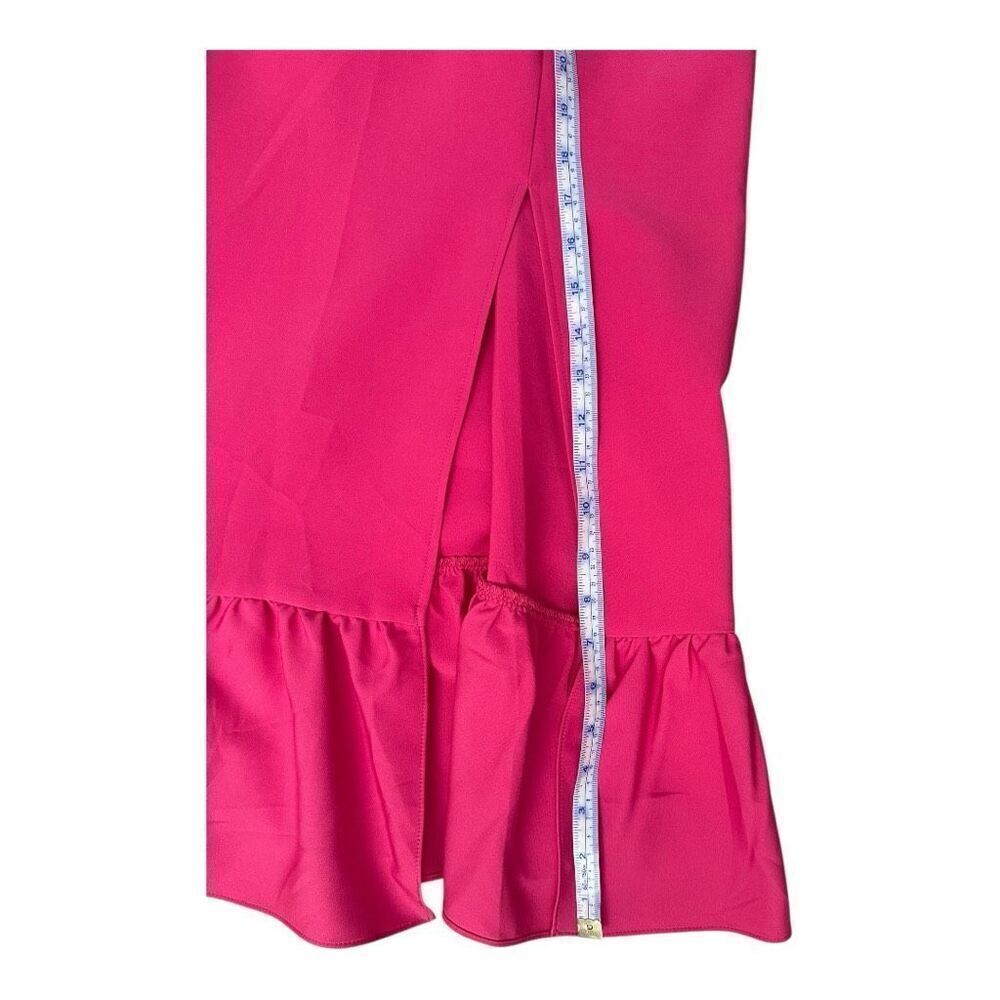 NWT Laundry by Shelli Segal HU05D09 - Ruffled Hem Long Fuschia Dress - Picture 12 of 15